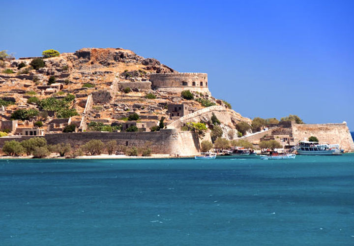 Scenic drive along the Cretan coast near Agios Nikolaos